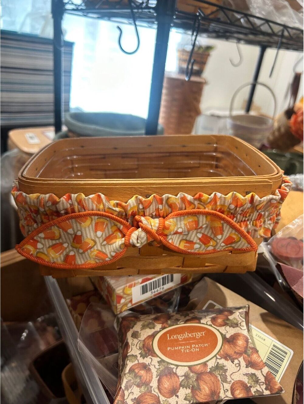 Longaberger candy corn address basket set